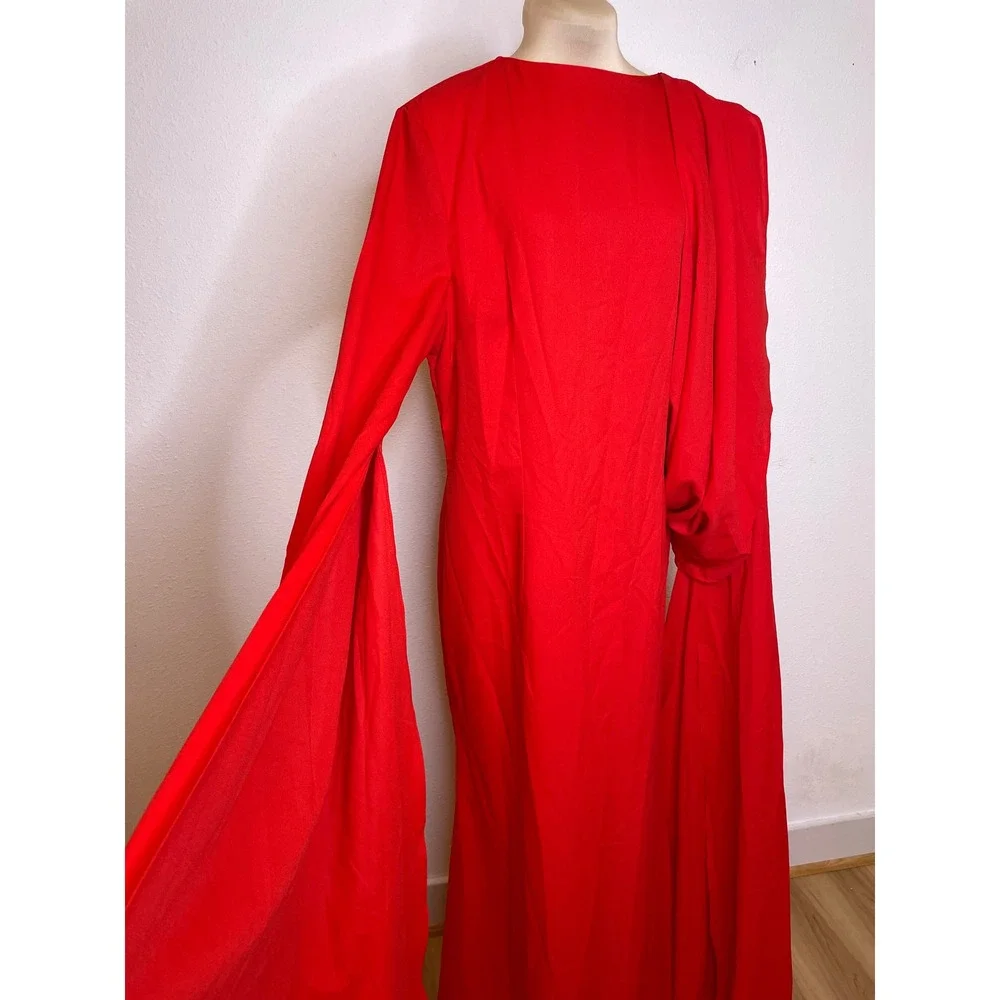 Fashion Nova Women Maxi Dress Vienne Draped Chiffon Holiday Glam XL Red